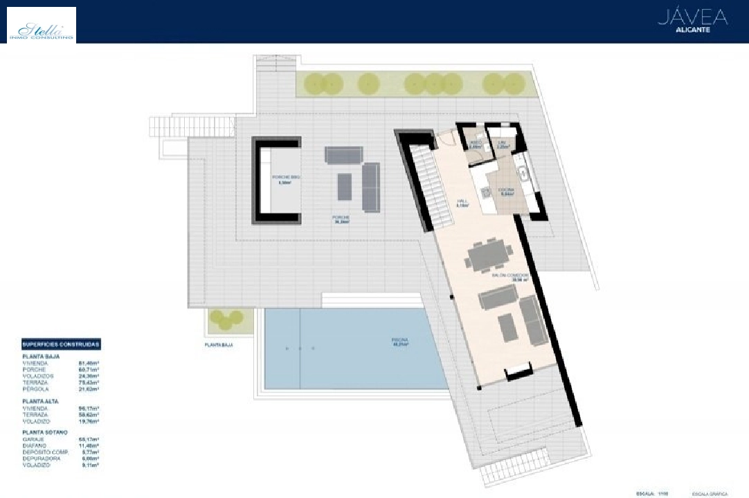 villa en Javea(Tosalet 5) en venta, superficie 372 m², ano de construccion 2015, aire acondicionado, parcela 1000 m², 3 dormitorios, 2 banos, piscina, ref.: BI-JA.H-100-7