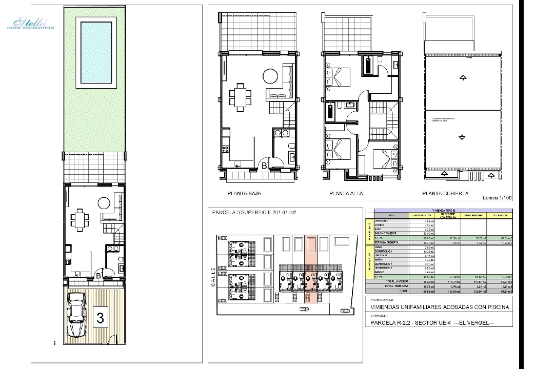 adosado en El Vergel en venta, superficie 118 m², ano de construccion 2022, estado first owner, parcela 201 m², 3 dormitorios, 2 banos, piscina, ref.: TM-0121-GC-6