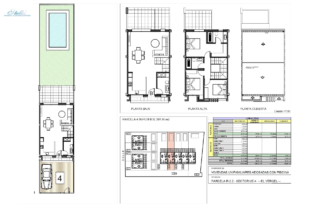 adosado en El Vergel en venta, superficie 118 m², ano de construccion 2022, estado first owner, parcela 201 m², 3 dormitorios, 2 banos, piscina, ref.: TM-0121-GC-7