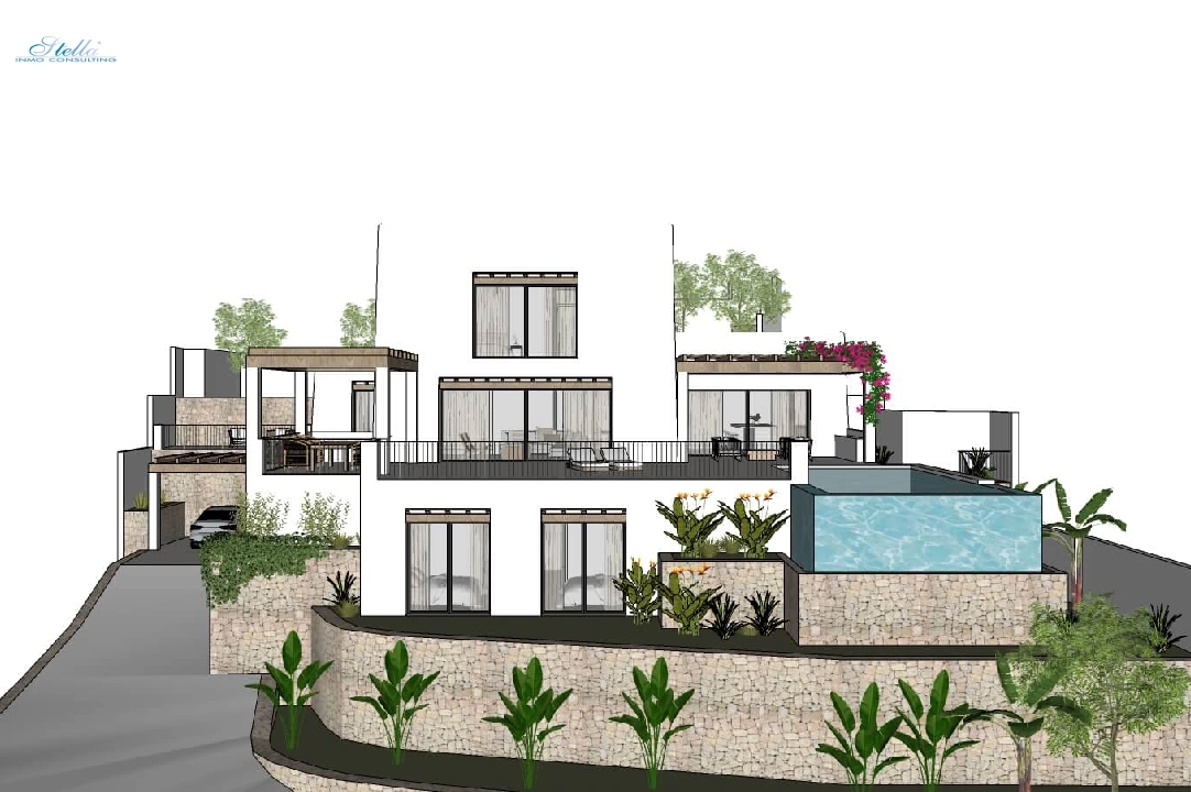 villa en Moraira en venta, superficie 322 m², aire acondicionado, parcela 1000 m², 4 dormitorios, 4 banos, piscina, ref.: CA-H-1585-AMB-1