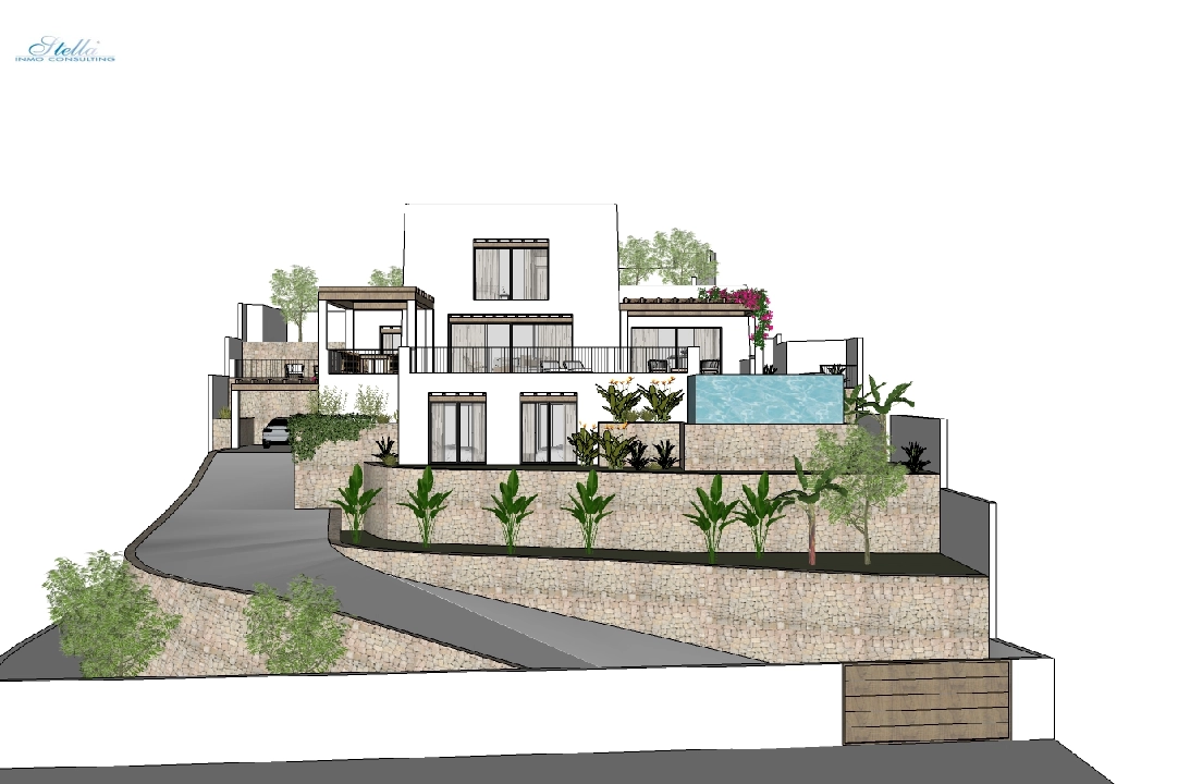 villa en Moraira en venta, superficie 425 m², ano de construccion 2023, aire acondicionado, parcela 1000 m², 4 dormitorios, 4 banos, piscina, ref.: BI-MT.H-777-2