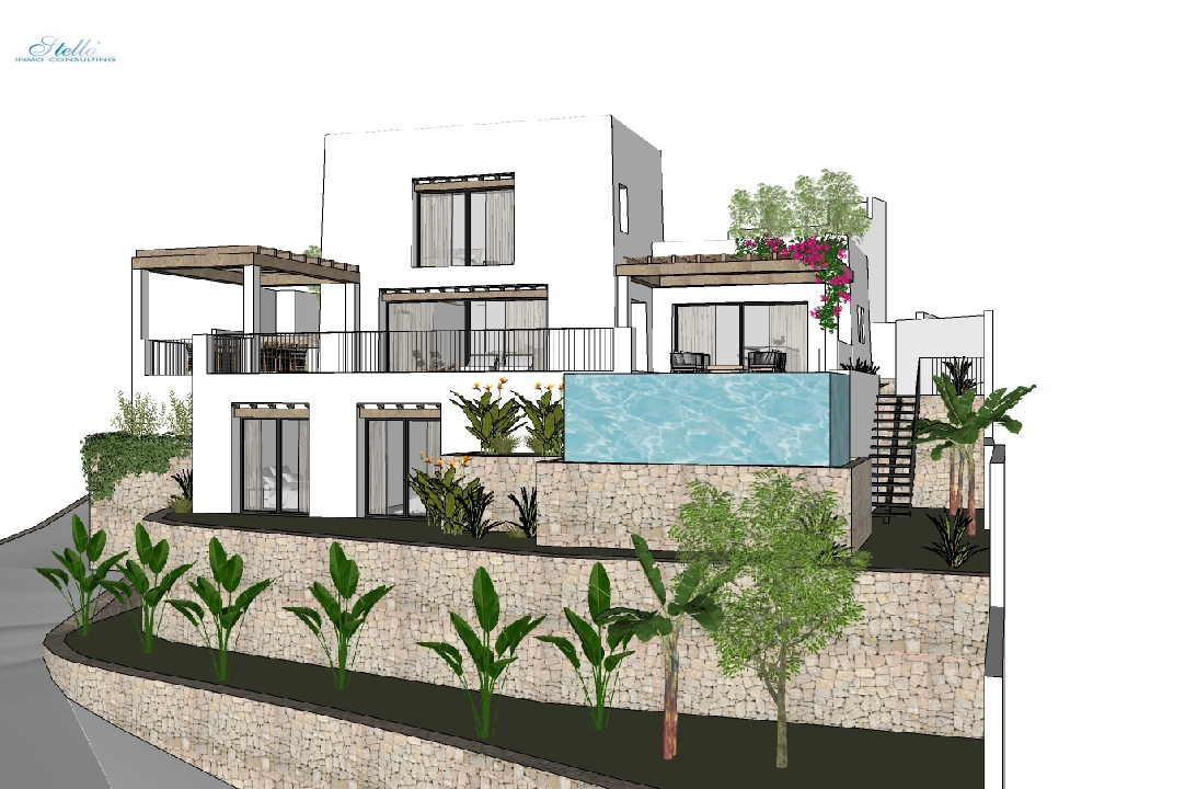 villa en Moraira en venta, superficie 425 m², ano de construccion 2023, aire acondicionado, parcela 1000 m², 4 dormitorios, 4 banos, piscina, ref.: BI-MT.H-777-6