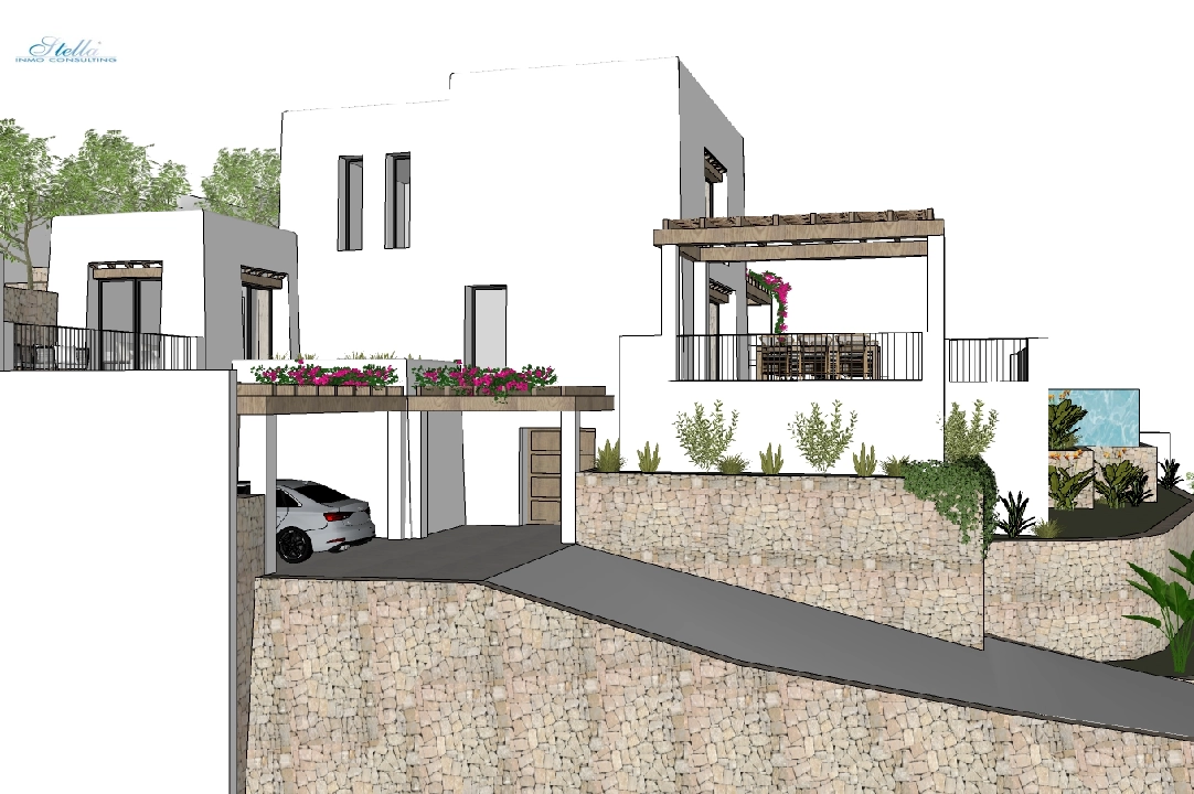 villa en Moraira en venta, superficie 425 m², ano de construccion 2023, aire acondicionado, parcela 1000 m², 4 dormitorios, 4 banos, piscina, ref.: BI-MT.H-777-9