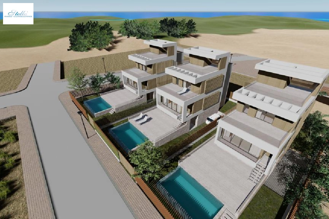 villa en Oliva en venta, superficie 173 m², ano de construccion 2023, estado first owner, + calefaccion suelo, aire acondicionado, parcela 350 m², 3 dormitorios, 4 banos, piscina, ref.: AS-1623-23