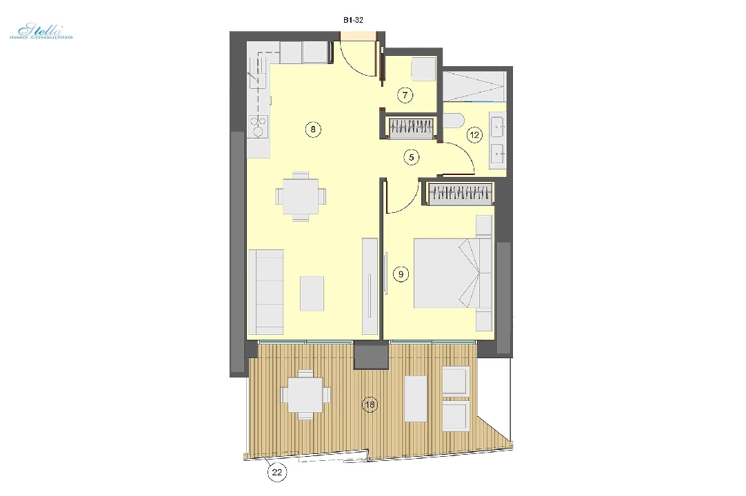 apartamento en la planta superior en Benidorm en venta, superficie 76 m², estado first owner, aire acondicionado, 1 dormitorios, 1 banos, piscina, ref.: HA-BEN-113-A01-16