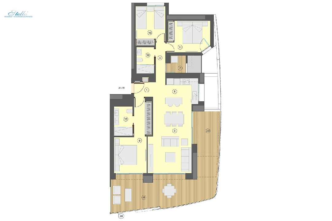 apartamento en la planta superior en Benidorm en venta, superficie 130 m², estado first owner, aire acondicionado, 3 dormitorios, 2 banos, piscina, ref.: HA-BEN-113-A03-16