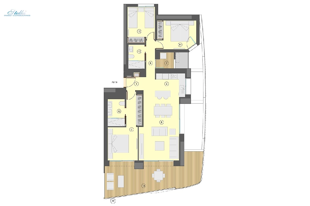 apartamento en la planta superior en Benidorm en venta, superficie 130 m², estado first owner, aire acondicionado, 3 dormitorios, 2 banos, piscina, ref.: HA-BEN-113-A03-17