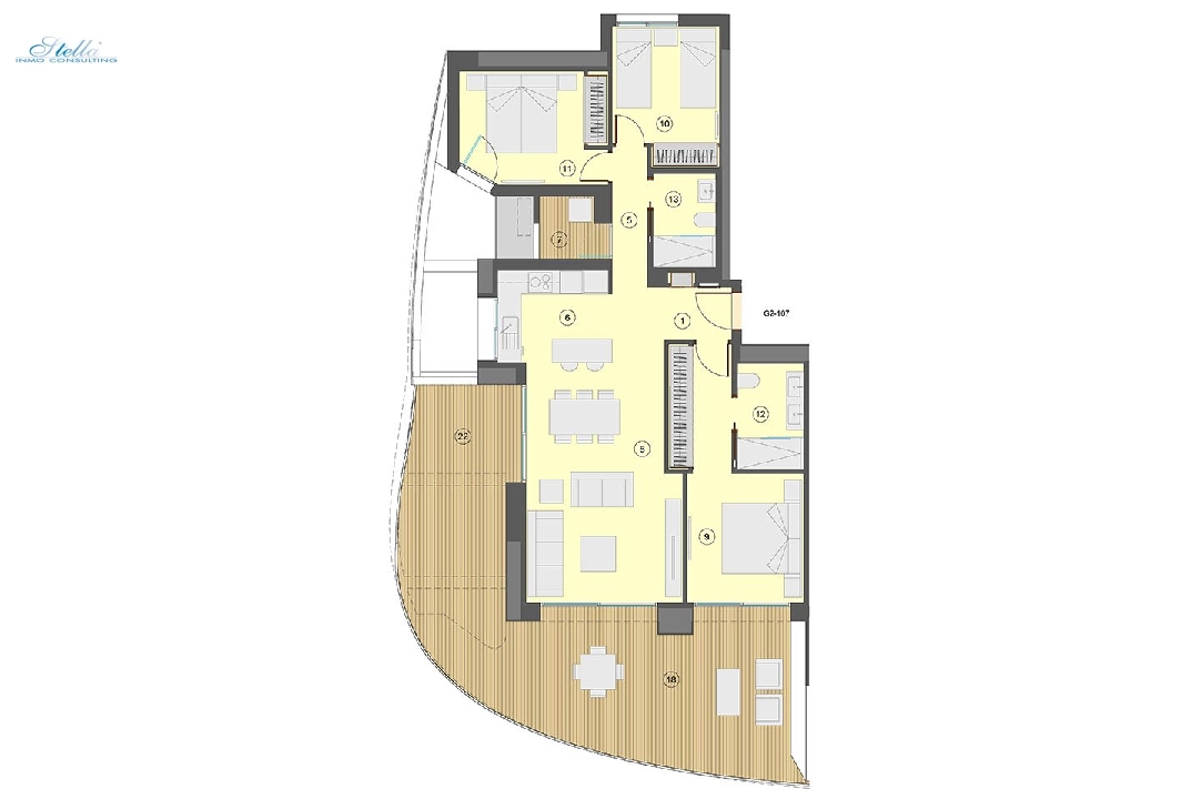 apartamento en la planta superior en Benidorm en venta, superficie 130 m², estado first owner, aire acondicionado, 3 dormitorios, 2 banos, piscina, ref.: HA-BEN-113-A03-21