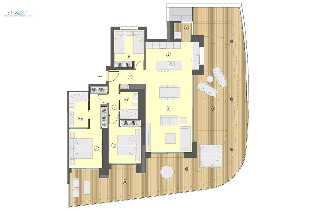 apartamento en la planta superior en Benidorm en venta, superficie 130 m², estado first owner, aire acondicionado, 3 dormitorios, 2 banos, piscina, ref.: HA-BEN-113-A03-24