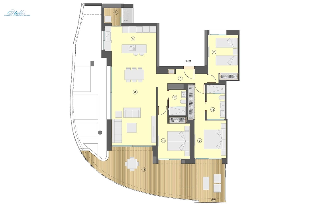 apartamento en la planta superior en Benidorm en venta, superficie 130 m², estado first owner, aire acondicionado, 3 dormitorios, 2 banos, piscina, ref.: HA-BEN-113-A03-26
