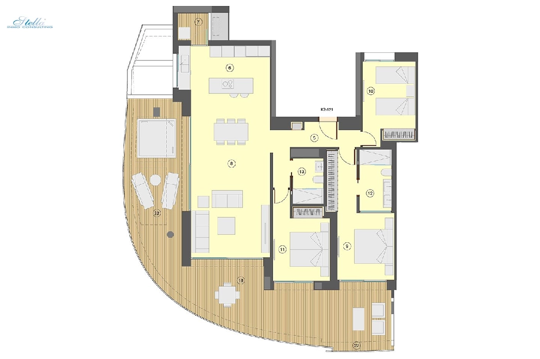 apartamento en la planta superior en Benidorm en venta, superficie 130 m², estado first owner, aire acondicionado, 3 dormitorios, 2 banos, piscina, ref.: HA-BEN-113-A03-27