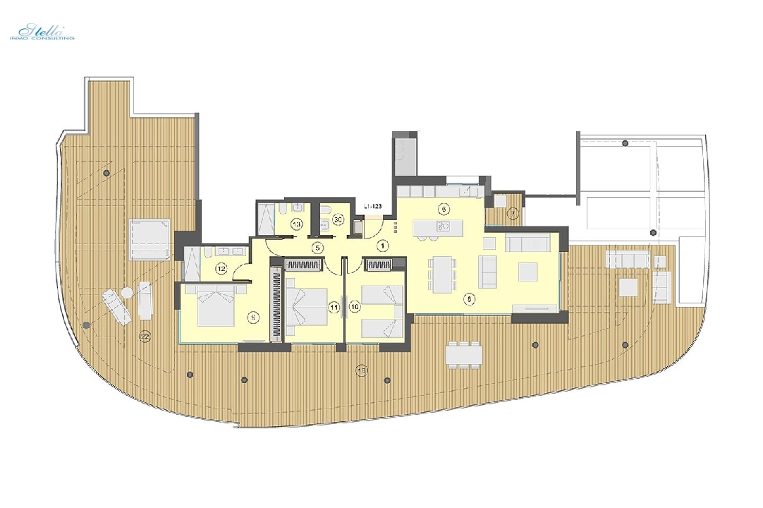 apartamento en la planta superior en Benidorm en venta, superficie 130 m², estado first owner, aire acondicionado, 3 dormitorios, 2 banos, piscina, ref.: HA-BEN-113-A03-29