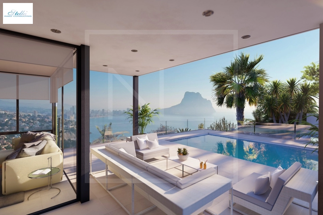 villa en Calpe en venta, superficie 321 m², + calefaccion suelo, aire acondicionado, parcela 885 m², 4 dormitorios, 4 banos, piscina, ref.: NL-NLD1451-4