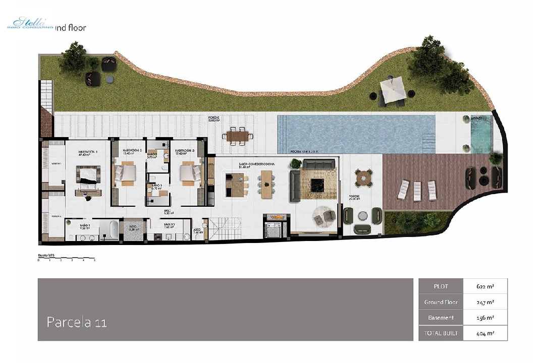 villa en Finestrat en venta, superficie 336 m², estado first owner, aire acondicionado, parcela 468 m², 3 dormitorios, 3 banos, piscina, ref.: HA-FIN-390-E01-32