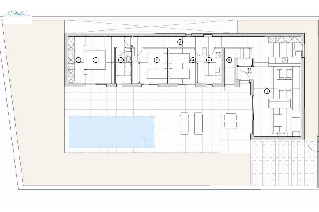 villa en Algorfa en venta, superficie 283 m², estado first owner, aire acondicionado, parcela 424 m², 3 dormitorios, 2 banos, piscina, ref.: HA-ARN-108-E02-13