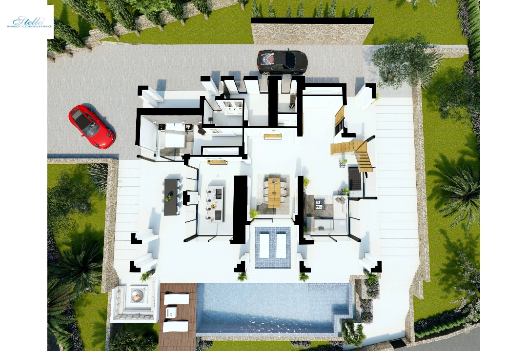 villa en Benissa(Benissa Costa) en venta, superficie 574 m², aire acondicionado, parcela 1372 m², 4 dormitorios, 4 banos, ref.: BP-7015BEN-25