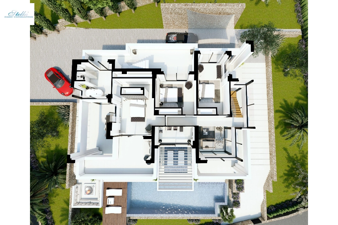 villa en Benissa(Benissa Costa) en venta, superficie 574 m², aire acondicionado, parcela 1372 m², 4 dormitorios, 4 banos, ref.: BP-7015BEN-26
