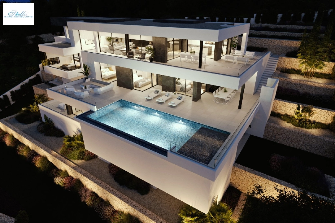 villa en Cumbre del Sol(Residencial Plus Jazmines) en venta, superficie 440 m², parcela 1877 m², 3 dormitorios, 5 banos, piscina, ref.: VA-AJ044-1