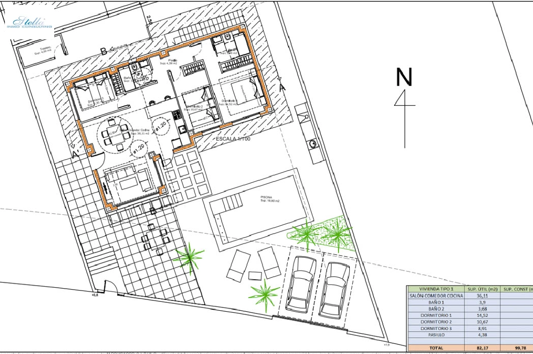 villa en Polop(Las Lomas) en venta, superficie 106 m², aire acondicionado, parcela 432 m², 3 dormitorios, 2 banos, ref.: BP-7032POL-11