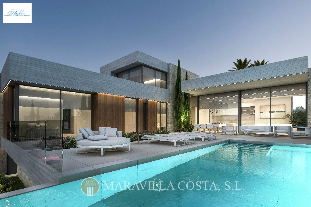villa en Moraira en venta, superficie 261 m², ano de construccion 2023, + calefaccion suelo, aire acondicionado, parcela 939 m², 4 dormitorios, 4 banos, piscina, ref.: MV-2499-1