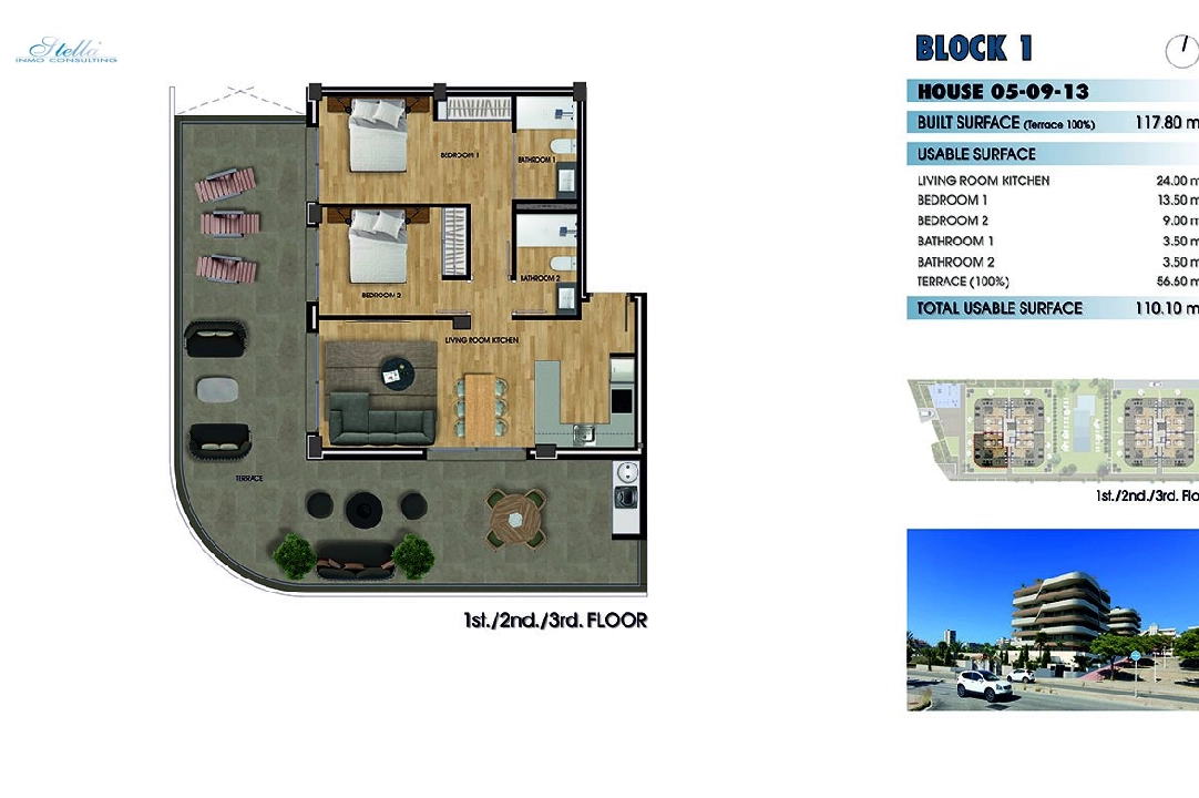 apartamento en la planta superior en Los Arenales del Sol en venta, superficie 117 m², estado first owner, 2 dormitorios, 2 banos, piscina, ref.: HA-ADN-141-A01-30