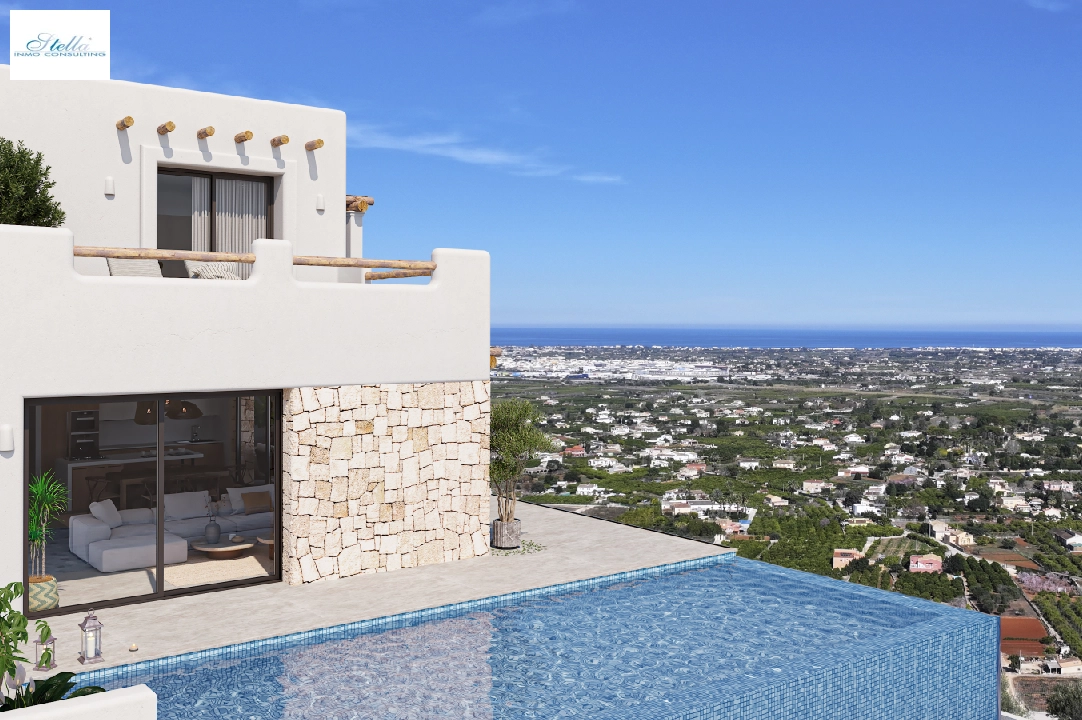 villa en Pedreguer(Monte Solana I) en venta, superficie 252 m², ano de construccion 2025, aire acondicionado, parcela 608 m², 3 dormitorios, 2 banos, piscina, ref.: UM-UV-SERPIS-12