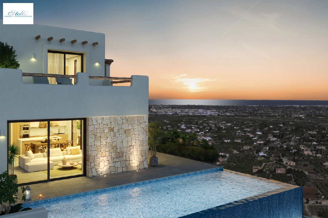 villa en Pedreguer(Monte Solana I) en venta, superficie 252 m², ano de construccion 2025, aire acondicionado, parcela 608 m², 3 dormitorios, 2 banos, piscina, ref.: UM-UV-SERPIS-23