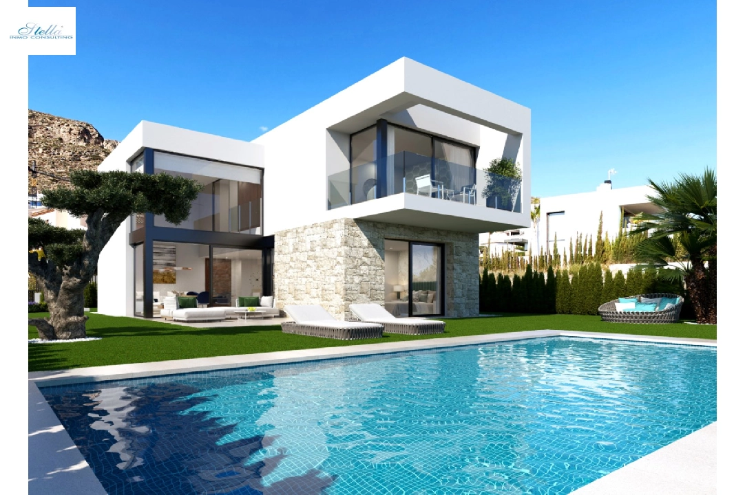 villa en Finestrat en venta, superficie 282 m², ano de construccion 2023, + KLIMA, aire acondicionado, parcela 482 m², 3 dormitorios, 3 banos, piscina, ref.: BI-AL.H-032-1