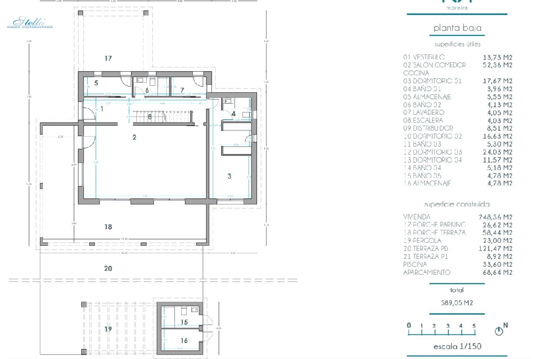 villa en Moraira en venta, superficie 248 m², aire acondicionado, parcela 800 m², 4 dormitorios, 5 banos, piscina, ref.: BI-MT.H-795-12