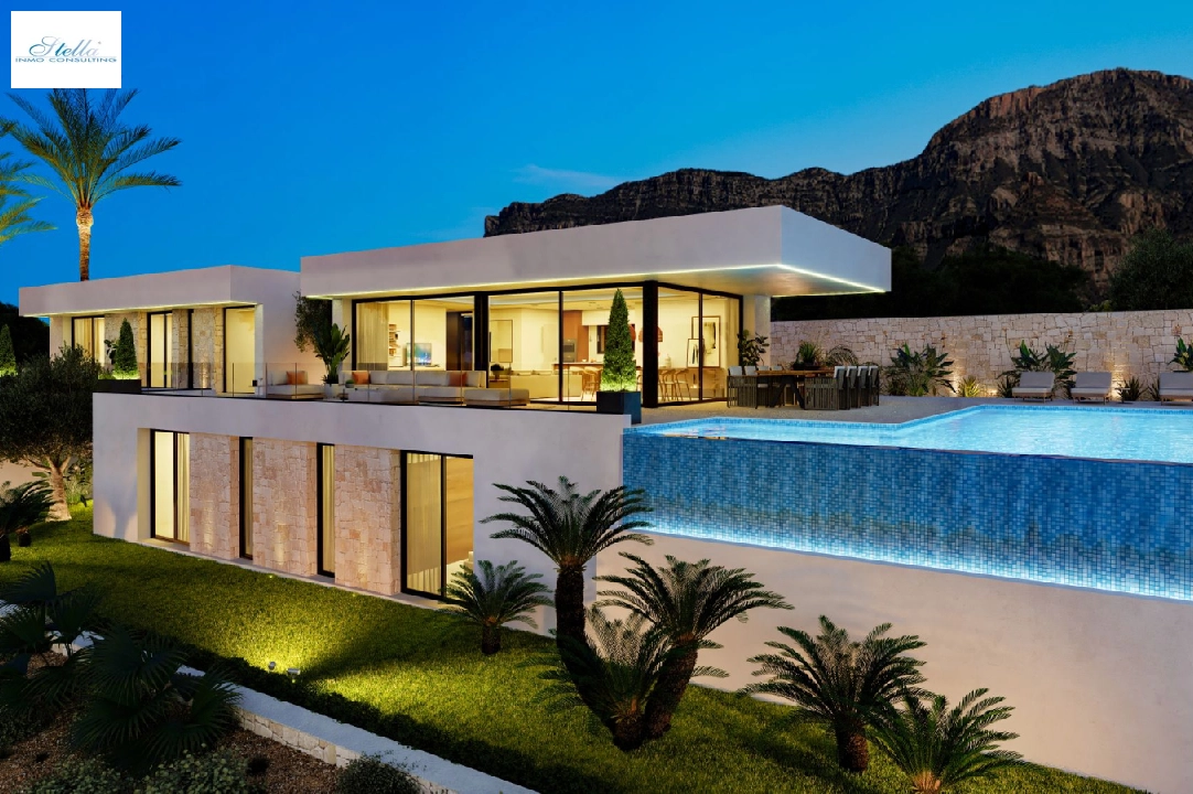 villa en Denia(San Juan) en venta, superficie 322 m², ano de construccion 2026, + calefaccion central, aire acondicionado, parcela 1600 m², 4 dormitorios, 4 banos, piscina, ref.: AS-0524-12