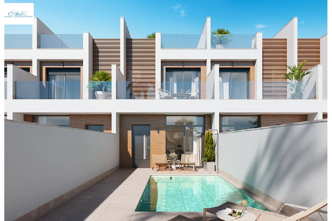 adosado en San Pedro del Pinatar en venta, superficie 157 m², estado first owner, parcela 92 m², 3 dormitorios, 2 banos, piscina, ref.: HA-SAN-115-R01-1