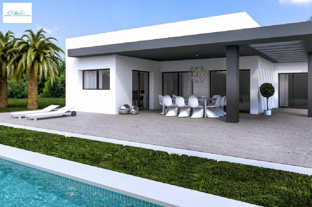 villa en Pedreguer en venta, superficie 92 m², ano de construccion 2025, aire acondicionado, parcela 725 m², 2 dormitorios, 2 banos, piscina, ref.: AM-11102DA-1