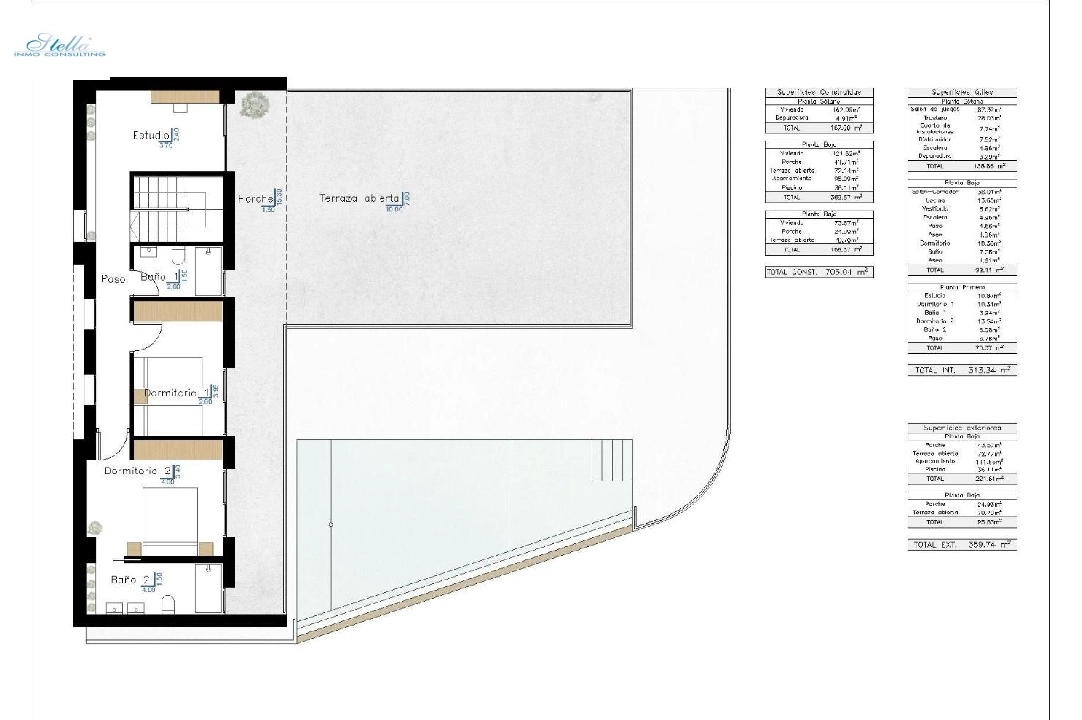 villa en Benissa en venta, superficie 359 m², ano de construccion 2024, aire acondicionado, parcela 1040 m², 4 dormitorios, 3 banos, piscina, ref.: AM-11858DA-19