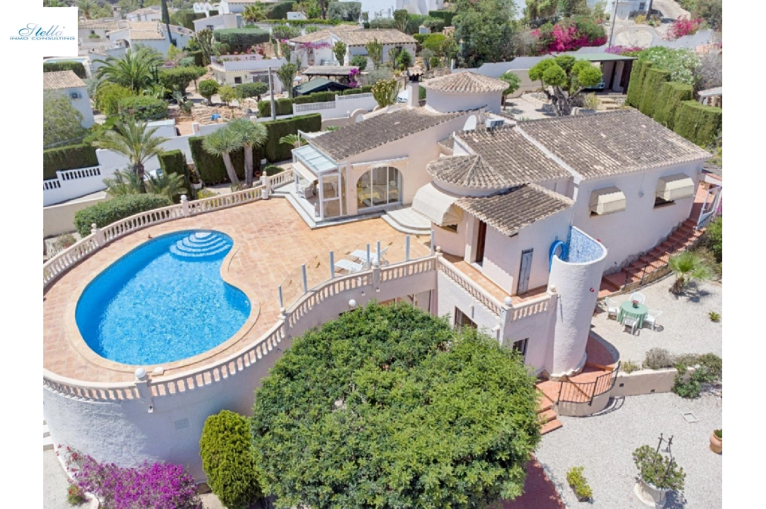 villa en Moraira en venta, superficie 293 m², ano de construccion 1998, aire acondicionado, parcela 1604 m², 5 dormitorios, 3 banos, piscina, ref.: AM-12096DA-1