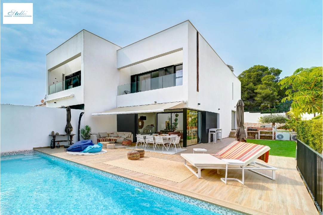 villa en Moraira en venta, superficie 182 m², aire acondicionado, parcela 500 m², 4 dormitorios, 3 banos, piscina, ref.: AM-12207DR-1