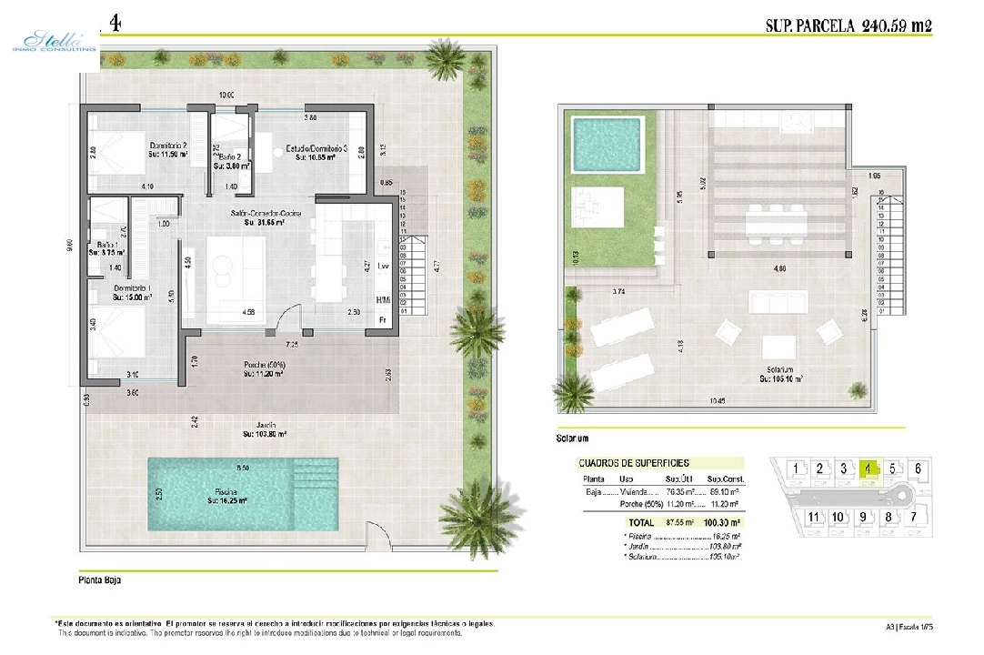 villa en Alhama de Murcia en venta, superficie 205 m², estado first owner, parcela 231 m², 3 dormitorios, 2 banos, piscina, ref.: HA-AHN-111-E02-7