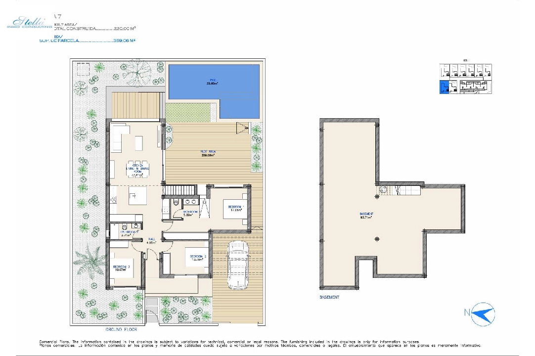 villa en Los Alcazares en venta, superficie 108 m², estado first owner, parcela 297 m², 3 dormitorios, 2 banos, piscina, ref.: HA-LAN-433-E01-17