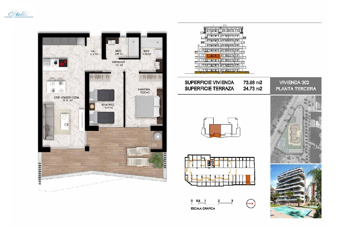 apartamento en la planta superior en Guardamar del Segura en venta, superficie 102 m², estado first owner, 2 dormitorios, 2 banos, piscina, ref.: HA-GUN-411-A01-19